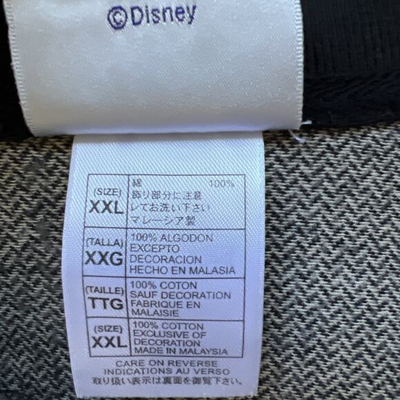 VTG Disneyland Resort Polo Shirt 2XL Tan Black Cotton Houndstooth Mickey Mouse - Picture 9 of 12